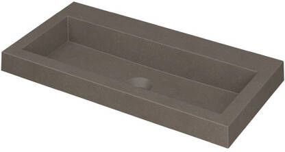 INK Dock wastafel 80x40x6cm 1 wasbak 0 kraangaten Quartz beton 3415410