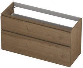 INK Fineer 45 Wastafelonderkast 120x45x65cm 2 lades greeploos houten keerlijst a symmetrisch MDF Fineer Ash grey 1221851