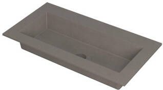 INK® Kraft wastafel quartz enkele bak zonder kraangat 90x45x1cm quartz beton