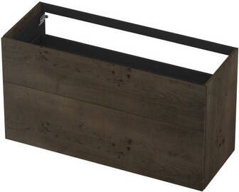 INK P2O Wastafelonderkast 120x45x65cm 2 lades push 2 open rechte opdekfronten MDF Fineer Charcoal 1259229