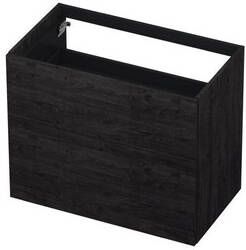 INK P2O Wastafelonderkast 80x45x65cm 2 lades push 2 open rechte opdekfronten MFC Houtskool eiken 1259002
