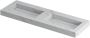 Ink Pitch Wastafel keramische slab bak dubbel met drain en front en side skirts zonder kraangaten Calacatta mat 1400x450x90 mm (bxdxh) - Thumbnail 1