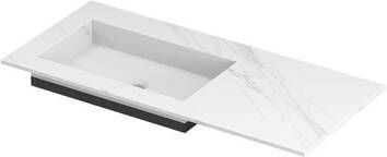 INK Post wastafel in keramische slab met envelop bodem wasbak links zonder kraangat 100x45x1cm calacatta mat