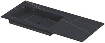 INK Post wastafel in keramische slab met envelop bodem wasbak links zonder kraangat 100x45x1cm lauren black mat