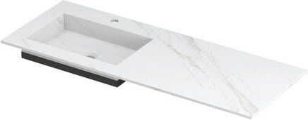 INK Post wastafel in keramische slab met envelop bodem wasbak links met 1 kraangat 120x45x1cm calacatta mat