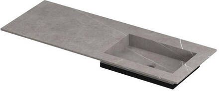 INK Post wastafel in keramische slab met envelop bodem wasbak rechts zonder kraangat 120x45x1cm armani grey mat