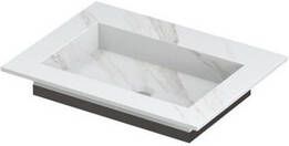 Ink Post wastafel 60x45x1cm 1 wasbak 0 kraangaten keramiek Calacatta mat 0210000