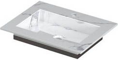 INK Post wastafel in keramische slab met envelop bodem met 1 kraangat 60x45x1cm statuario glans