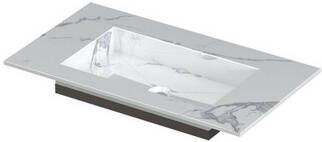 Ink Post wastafel 80x45x1cm 1 wasbak 0 kraangaten keramiek Statuario glans 0210023