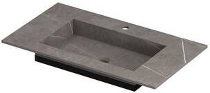 INK Post wastafel in keramische slab met envelop bodem met 1 kraangat 80x45x1cm armani grey mat