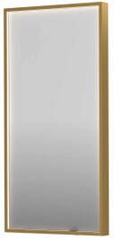 INK SP19 rechthoekige spiegel verzonken in kader met dimbare LED-verlichting color changing spiegelverwarming en schakelaar 40 x 4 x 80 cm geborsteld mat goud