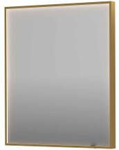 INK SP19 rechthoekige spiegel verzonken in kader met dimbare LED-verlichting color changing spiegelverwarming en schakelaar 70 x 4 x 80 cm geborsteld mat goud