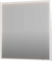INK SP19 rechthoekige spiegel verzonken in kader met dimbare LED-verlichting color changing spiegelverwarming en schakelaar 80 x 4 x 80 cm mat wit