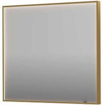 INK SP19 rechthoekige spiegel verzonken in kader met dimbare LED-verlichting color changing spiegelverwarming en schakelaar 90 x 4 x 80 cm geborsteld mat goud