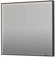 INK SP19 rechthoekige spiegel verzonken in kader met dimbare LED-verlichting color changing spiegelverwarming en schakelaar 90 x 4 x 80 cm geborsteld metal black