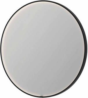 INK SP24 ronde spiegel in stalen kader met dimbare LED-verlichting color changing spiegelverwarming en schakelaar 100 x 4 x 100 cm geborsteld metal black