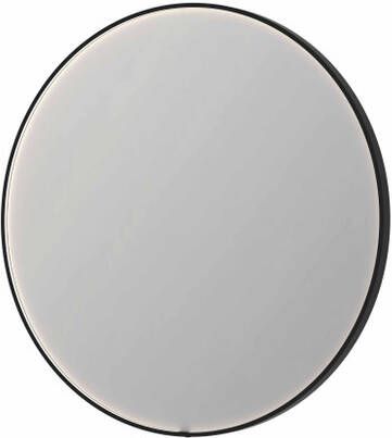 INK SP24 ronde spiegel in stalen kader met dimbare LED-verlichting color changing spiegelverwarming en schakelaar 120 x 4 x 120 cm geborsteld metal black