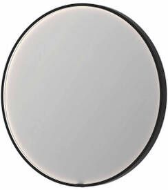 INK SP24 ronde spiegel in stalen kader met dimbare LED-verlichting color changing spiegelverwarming en schakelaar 80 x 4 x 80 cm geborsteld metal black