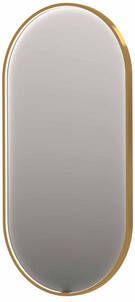INK SP28 ovale spiegel verzonken in kader met dimbare LED-verlichting color changing spiegelverwarming en schakelaar 80 x 4 x 40 cm geborsteld mat goud