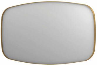 INK SP29 contour spiegel rechthoekig met afgeronde hoeken verzonken in kader 140 x 4 x 80 cm geborsteld mat goud