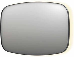 INK SP30 contour spiegel in stalen kader met dimbare indirecte LED-verlichting spiegelverwarming color changing en schakelaar 120 x 4 x 80 cm geborsteld metal black