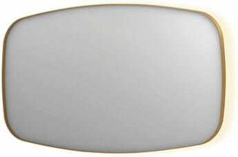 INK SP30 contour spiegel in stalen kader met dimbare indirecte LED-verlichting spiegelverwarming color changing en schakelaar 140 x 4 x 80 cm geborsteld mat goud