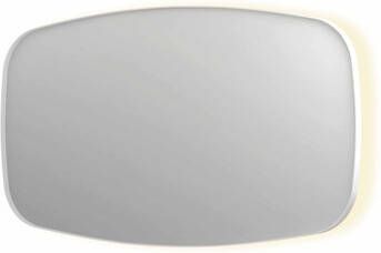 INK SP30 contour spiegel in stalen kader met dimbare indirecte LED-verlichting spiegelverwarming color changing en schakelaar 140 x 4 x 80 cm mat wit