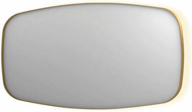 INK SP30 contour spiegel in stalen kader met dimbare indirecte LED-verlichting spiegelverwarming color changing en schakelaar 160 x 4 x 80 cm geborsteld mat goud