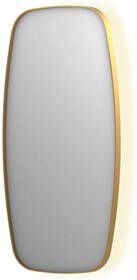 INK SP30 contour spiegel in stalen kader met dimbare indirecte LED-verlichting spiegelverwarming color changing en schakelaar 50 x 4 x 100 cm geborsteld mat goud