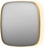 INK SP30 contour spiegel in stalen kader met dimbare indirecte LED-verlichting spiegelverwarming color changing en schakelaar 60 x 4 x 60 cm geborsteld mat goud
