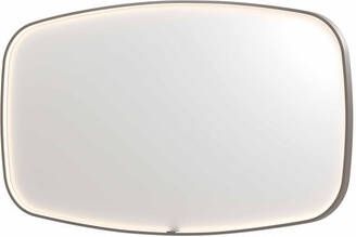 INK SP31 contour spiegel in stalen kader met dimbare directe LED-verlichting spiegelverwarming color changing en schakelaar 140 x 4 x 80 cm geborsteld rvs