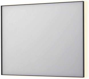 INK SP32 rechthoekige spiegel in stalen kader met dimbare indirect LED-verlichting spiegelverwarming color changing en schakelaar 100 x 4 x 80 cm mat zwart