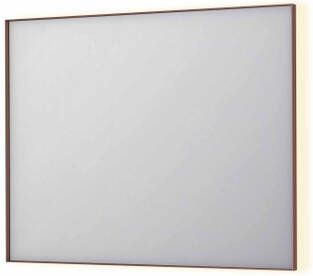 INK SP32 rechthoekige spiegel in stalen kader met dimbare indirect LED-verlichting spiegelverwarming color changing en schakelaar 100 x 4 x 80 cm geborsteld koper