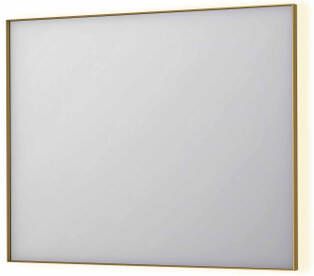 INK SP32 rechthoekige spiegel in stalen kader met dimbare indirect LED-verlichting spiegelverwarming color changing en schakelaar 100 x 4 x 80 cm geborsteld mat goud