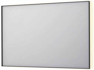 INK SP32 rechthoekige spiegel in stalen kader met dimbare indirect LED-verlichting spiegelverwarming color changing en schakelaar 120 x 4 x 80 cm mat zwart