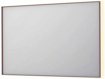 INK SP32 rechthoekige spiegel in stalen kader met dimbare indirect LED-verlichting spiegelverwarming color changing en schakelaar 120 x 4 x 80 cm geborsteld koper