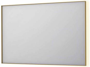 INK SP32 rechthoekige spiegel in stalen kader met dimbare indirect LED-verlichting spiegelverwarming color changing en schakelaar 120 x 4 x 80 cm geborsteld mat goud
