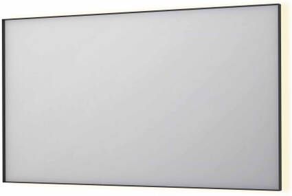 INK SP32 rechthoekige spiegel in stalen kader met dimbare indirect LED-verlichting spiegelverwarming color changing en schakelaar 140 x 4 x 80 cm mat zwart