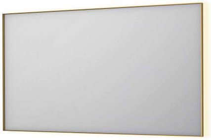 INK SP32 rechthoekige spiegel in stalen kader met dimbare indirect LED-verlichting spiegelverwarming color changing en schakelaar 140 x 4 x 80 cm geborsteld mat goud