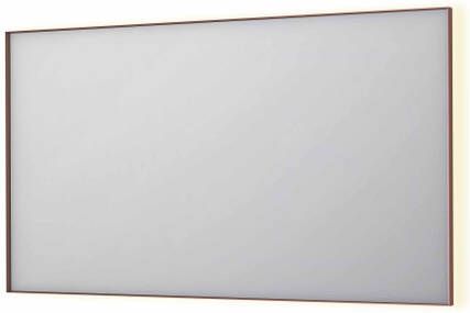 INK SP32 rechthoekige spiegel in stalen kader met dimbare indirect LED-verlichting spiegelverwarming color changing en schakelaar 140 x 4 x 80 cm geborsteld koper