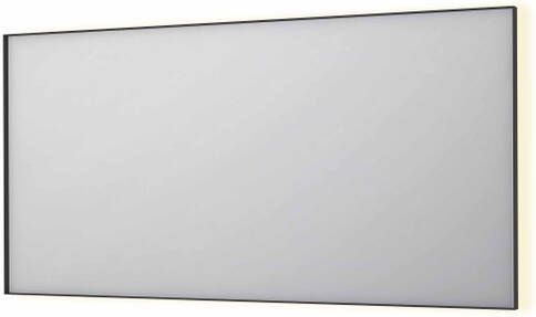 INK SP32 rechthoekige spiegel in stalen kader met dimbare indirect LED-verlichting spiegelverwarming color changing en schakelaar 160 x 4 x 80 cm mat zwart