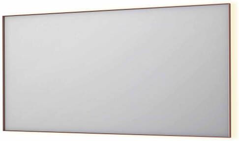 INK SP32 rechthoekige spiegel in stalen kader met dimbare indirect LED-verlichting spiegelverwarming color changing en schakelaar 160 x 4 x 80 cm geborsteld koper