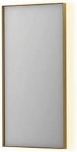INK SP32 rechthoekige spiegel in stalen kader met dimbare indirect LED-verlichting spiegelverwarming color changing en schakelaar 40 x 4 x 80 cm geborsteld mat goud