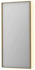 INK SP32 rechthoekige spiegel in stalen kader met dimbare indirect LED-verlichting spiegelverwarming color changing en schakelaar 50 x 4 x 100 cm geborsteld mat goud