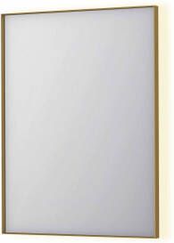 INK SP32 rechthoekige spiegel in stalen kader met dimbare indirect LED-verlichting spiegelverwarming color changing en schakelaar 60 x 4 x 80 cm geborsteld mat goud