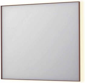 INK SP32 rechthoekige spiegel in stalen kader met dimbare indirect LED-verlichting spiegelverwarming color changing en schakelaar 90 x 4 x 80 cm geborsteld koper