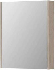 INK SPK1 spiegelkast met 1 dubbel gespiegelde deur 1 verstelbaar glazen planchet stopcontact en schakelaar 60 x 14 x 60 cm ivoor eiken
