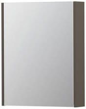 INK SPK2 spiegelkast met 1 dubbelzijdige spiegeldeur 2 verstelbare glazen planchetten stopcontact en schakelaar 60 x 14 x 73 cm mat taupe