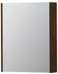 INK SPK2 spiegelkast met 1 dubbelzijdige spiegeldeur 2 verstelbare glazen planchetten stopcontact en schakelaar 60 x 14 x 73 cm koper eiken