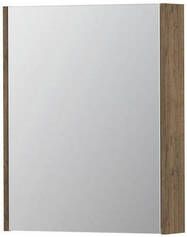 INK SPK2 spiegelkast met 1 dubbelzijdige spiegeldeur 2 verstelbare glazen planchetten stopcontact en schakelaar 60 x 14 x 73 cm naturel eiken
